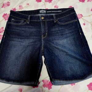 Signature Women's Denim Bermuda Shorts - Dark Blue